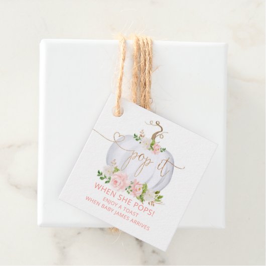 Pop es, wenn sie Pop rot rosa Goldkürbis Geschenkanhänger (Beispiel)