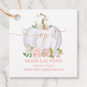 Pop es, wenn sie Pop rot rosa Goldkürbis Geschenkanhänger (Vorderseite)