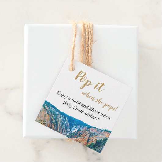 Pop es, wenn sie Pop! Rustikaler Wasserfall Geschenkanhänger (Beispiel)