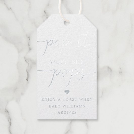 Pop es, wenn sie Pop Silberstreifen-Gabe-Markierun Geschenkanhänger (Vorderseite)