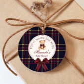 Pop es, wenn sie Pop Teddy Bear Red Bow Geschenkanhänger