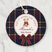 Pop es, wenn sie Pop Teddy Bear Red Bow Geschenkanhänger (Vorderseite)