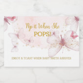 Pop es, wenn sie Pop verdecken Mini Champagner Lab Schaumweinetikett (Einzelnes Label)