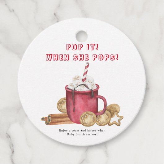 Pop es, wenn sie Pop! Weihnachtskekse und Kakao Geschenkanhänger (Vorderseite)