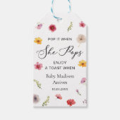 Pop es, wenn sie Pop Wildblume Baby Dusche Gefalle Geschenkanhänger (Vorderseite)