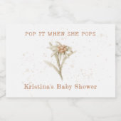 Pop es, wenn sie POP Wildblume Baby Dusche Schaumweinetikett (Einzelnes Label)