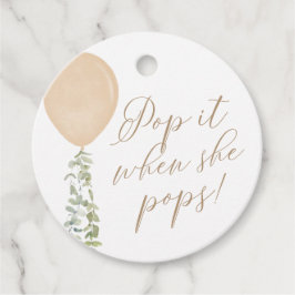 Pop es, wenn sie Pops Gold Balloon Baby Dusche Geschenkanhänger