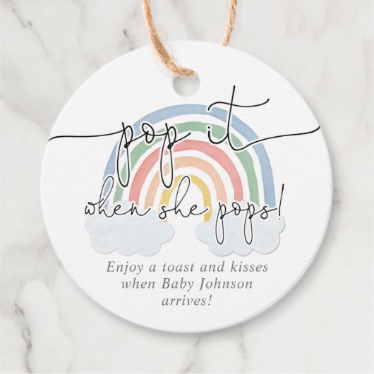 Pop es, wenn sie Regenbogen pastellfarben Aquarell Geschenkanhänger (Vorderseite)