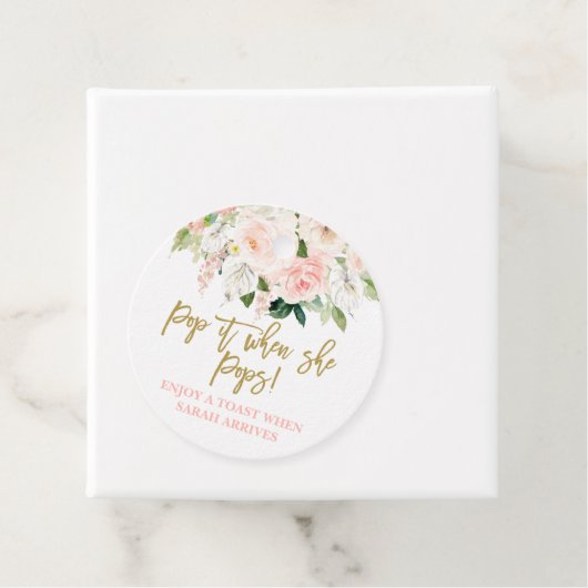 Pop es, wenn sie rosa und goldfarbene Blüten Pop Geschenkanhänger (Beispiel)