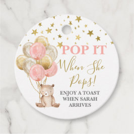 Pop es, wenn sie Teddy Bären Mädchen Gefallen Tags Geschenkanhänger