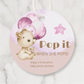 Pop es, wenn sie Teddy Bear Baby Dusche Pop Geschenkanhänger (Rückseite)