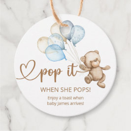 Pop es, wenn sie Teddy Bear Baby Dusche Pop Geschenkanhänger