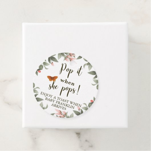 Pop es, wenn sie Woodland Baby Dusche Pop Geschenkanhänger (Beispiel)