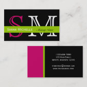 Pop-Farben in der rosa grünen und schwarzen Visitenkarte (Vorne/Hinten)