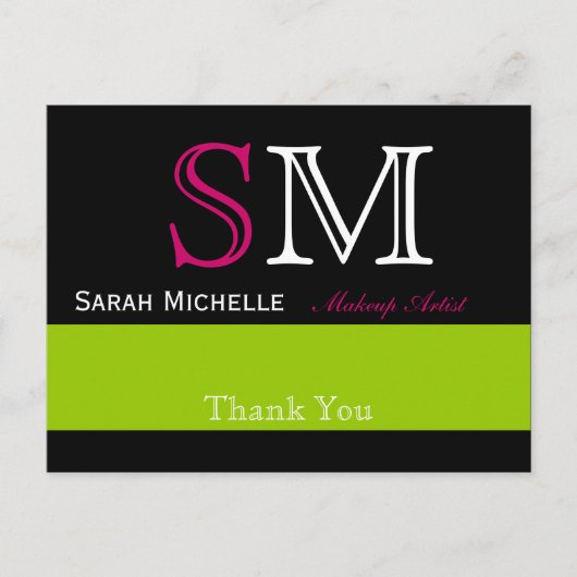 Pop Farben in Rosa Grün und Schwarz Postkarte (Vorderseite)