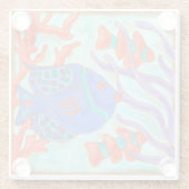 Pop-Farbige Fische Glasuntersetzer (Rückseite)