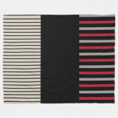 Pop-Farbstreifen rot, grau, schwarz und knochenwei Fleecedecke (Vorderseite (Horizontal))