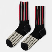Pop-Farbstreifen rot, grau, schwarz und knochenwei Socken (Linkes Detail)