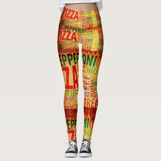 Pop Fashion Pizza Pizzaria Pizzeria Leggings (Vorderseite)