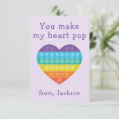 Pop Fidget-Klasse Valentine Lavendel-Karte Dankeskarte (Stehend Vorderseite)