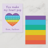 Pop Fidget-Klasse Valentine Lavendel-Karte Mitteilungskarte (Vorne/Hinten)