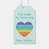 Pop-Fidget-Klasse Valentine Regenbogen Geschenkanhänger (Vorderseite)