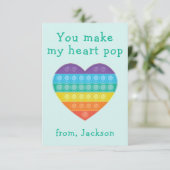 Pop-Fidget-Klasse Valentine Regenbogen-Karte Dankeskarte (Stehend Vorderseite)