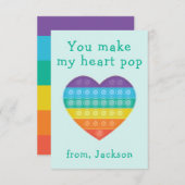 Pop-Fidget-Klasse Valentine Regenbogen-Karte Dankeskarte (Vorne/Hinten)