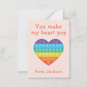 Pop-Fidget-Klasse Valentine rote Karte (Vorderseite)