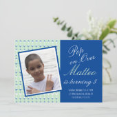 Pop Fidget Play Party Boys Birthday Blue Green Einladung (Stehend Vorderseite)