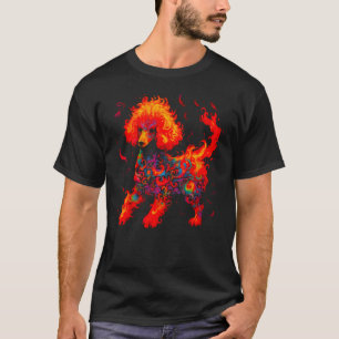 Pop Fire Pudel Hund T-Shirt