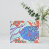 Pop Fish Postkarte (Stehend Vorderseite)
