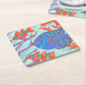 Pop Fish Rechteckiger Pappuntersetzer (angewinkelt)