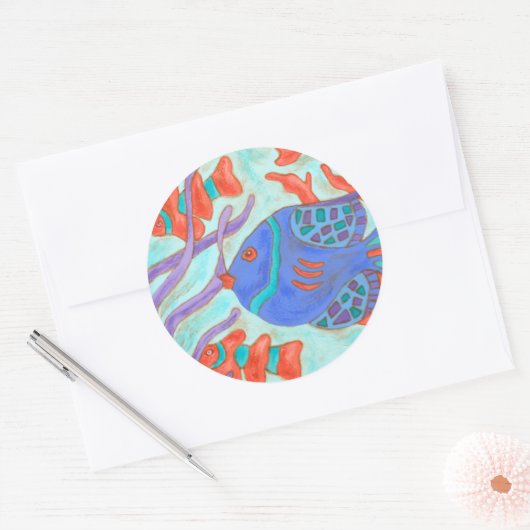 Pop Fish Runder Aufkleber (Umschlag)