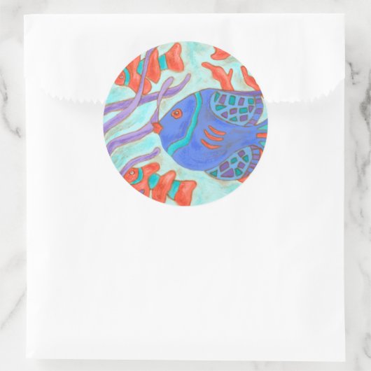 Pop Fish Runder Aufkleber (Tasche)