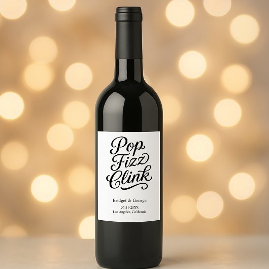 Pop fiz clink typografie - Eleganter Charm Weinetikett