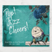 Pop Fizz Cheers Alice im Wunderland Wedding Schaumweinetikett (Einzelnes Label)