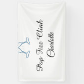 Pop fizz clink blue champagne bottle new year banner (Vertikal)
