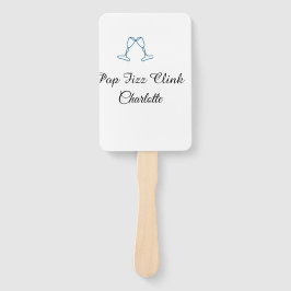 Pop fizz clink blue champagne bottle new year fächer