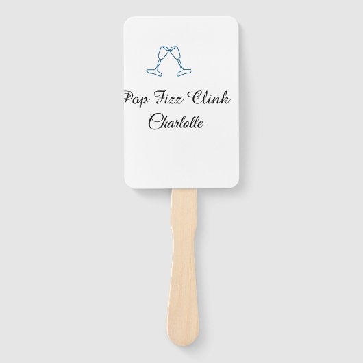 Pop fizz clink blue champagne bottle new year fächer (Vorderseite)