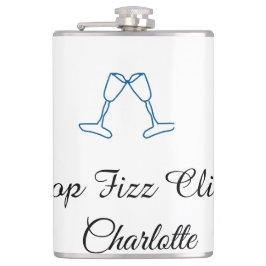 Pop fizz clink blue champagne bottle new year flachmann