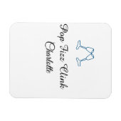 Pop fizz clink blue champagne bottle new year magnet (Horizontal)