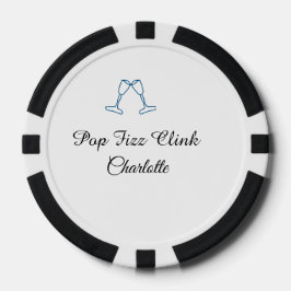 Pop fizz clink blue champagne bottle new year pokerchips