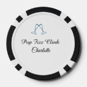Pop fizz clink blue champagne bottle new year pokerchips (Rückseite)