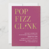 Pop Fizz Clink Brautparty Brunch Einladung (Vorderseite)