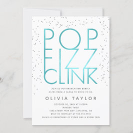 Pop Fizz Clink Bridal Dusche Einladung, Aqua Einladung