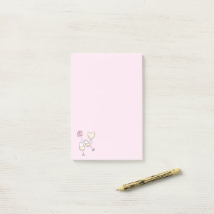 Pop Fizz Clink Champagne Brille Post-it Klebezettel