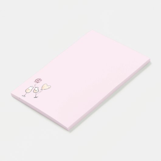 Pop Fizz Clink Champagne Brille Post-it Klebezettel (angewinkelt)
