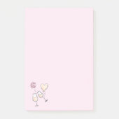 Pop Fizz Clink Champagne Brille Post-it Klebezettel (Vorderseite)