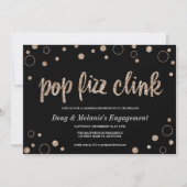 Pop Fizz Clink Champagne Bubbles Party Einladung (Vorderseite)